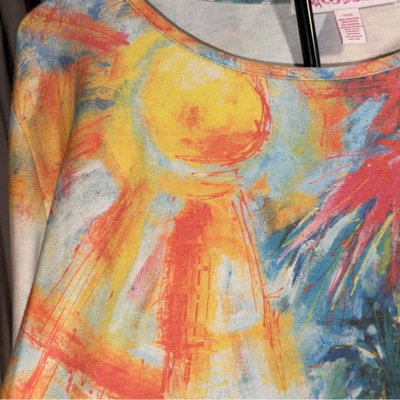 Leoma Lovegrove Tropical Painterly Print Tunic Top in Multicolor Size 3X - Picture 7 of 12